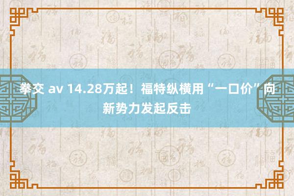 拳交 av 14.28万起！福特纵横用“一口价”向新势力发起反击