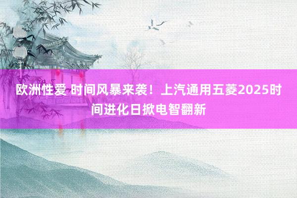 欧洲性爱 时间风暴来袭！上汽通用五菱2025时间进化日掀电智翻新