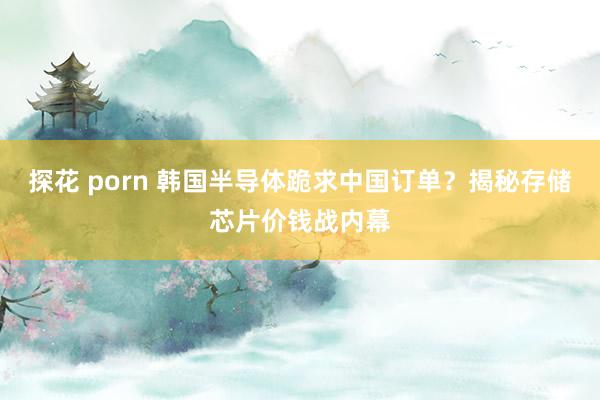 探花 porn 韩国半导体跪求中国订单？揭秘存储芯片价钱战内幕