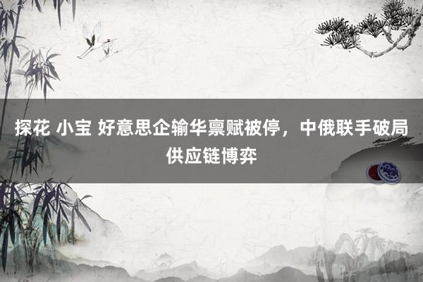 探花 小宝 好意思企输华禀赋被停，中俄联手破局供应链博弈
