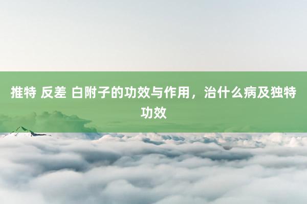 推特 反差 白附子的功效与作用，治什么病及独特功效